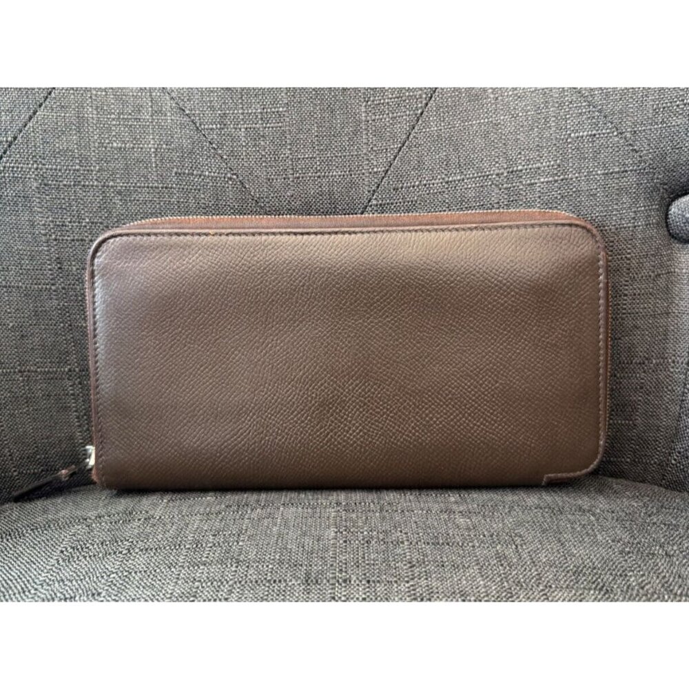 HERMES Brown Silk'in Long Wallet Rare Colorway (MSRP $1700)